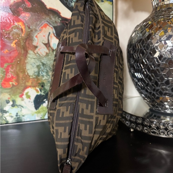 Fendi Brown FF Logo Canvas Bag - Picture 3 of 9